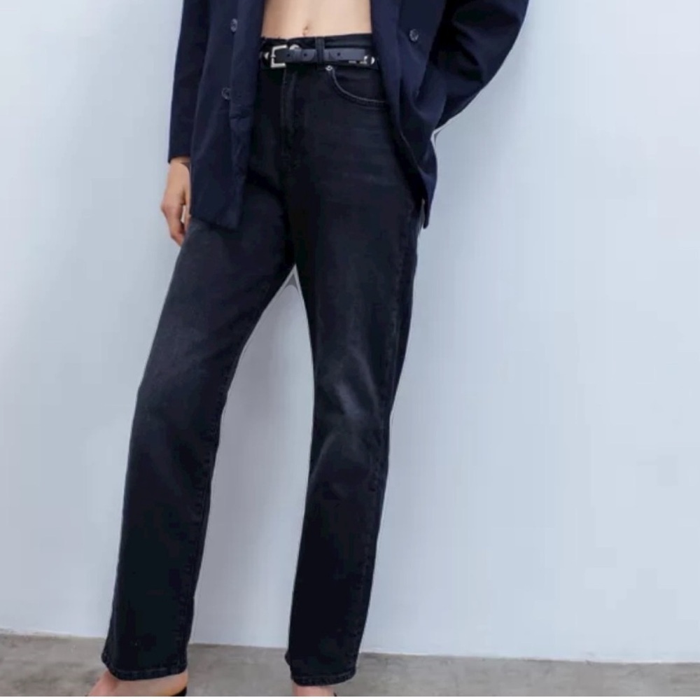 BDG Stretch Cowboy High Waisted Black Straight Leg Womens Denim Jeans size 28